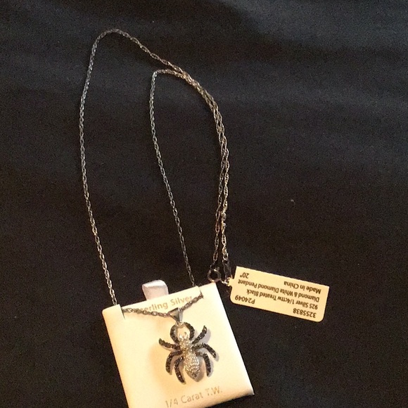 NÉW 20’ STERLING SILVER DIAMOND NECKLACE - Picture 4 of 4